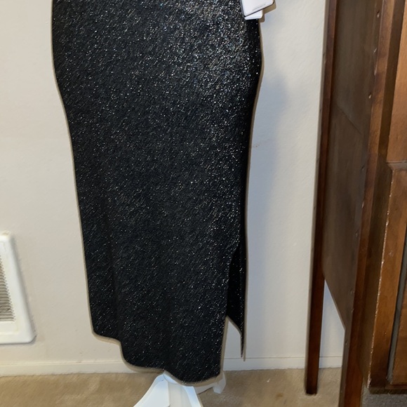 Nordstrom Halogen Black Side Slit Metallic Knit - Picture 2 of 7